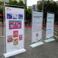 西安麗屏展架立式落地廣告牌活動(dòng)海報(bào)框kt板防風(fēng)戶外門型展示架